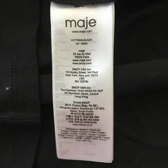 NWT  Maje cold open shoulder black top SZ 1 - Picture 6 of 9